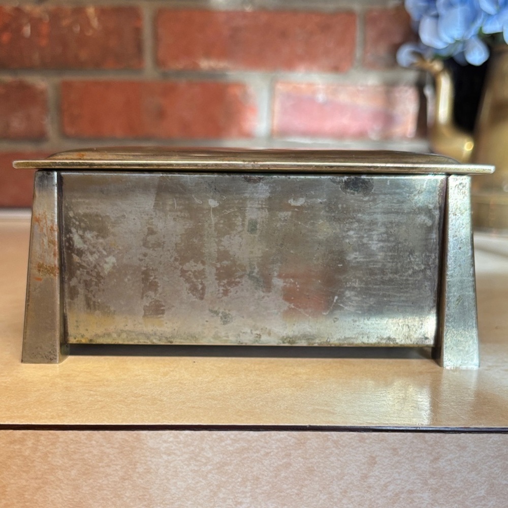Antique Nickel Silver Lidded Box From L & M. T. Co. Liggett & Myers & Company